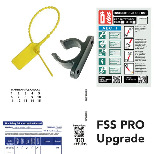 Retro-upgrade Kits to PRO versions - Loose Tamper-tag, extra clip, installation and inspection sticker, optional signs